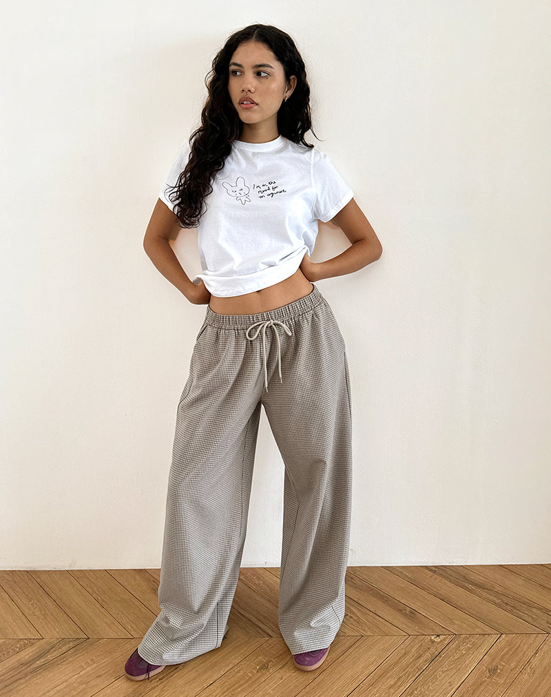 Sasari Oversized Trouser in Check Grey