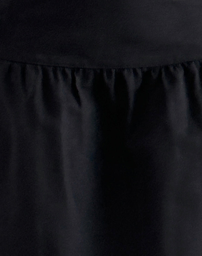 Sasay Midi Skirt in Black Linen Rami