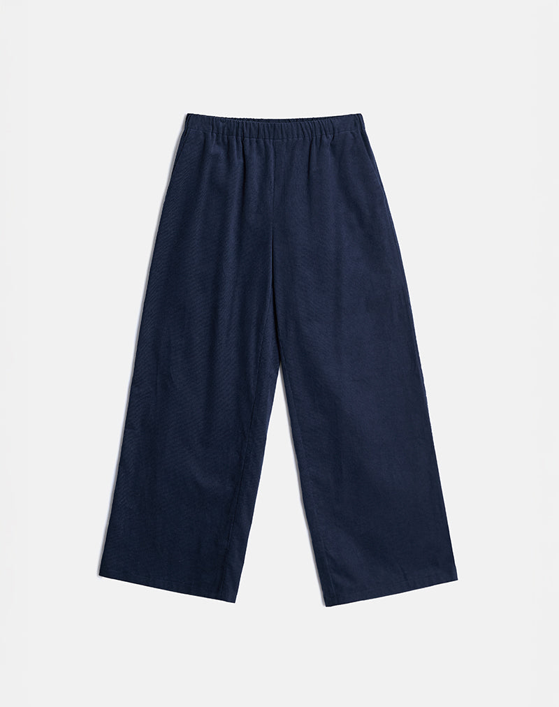 Sasiya Waistband Trouser in Cord Navy