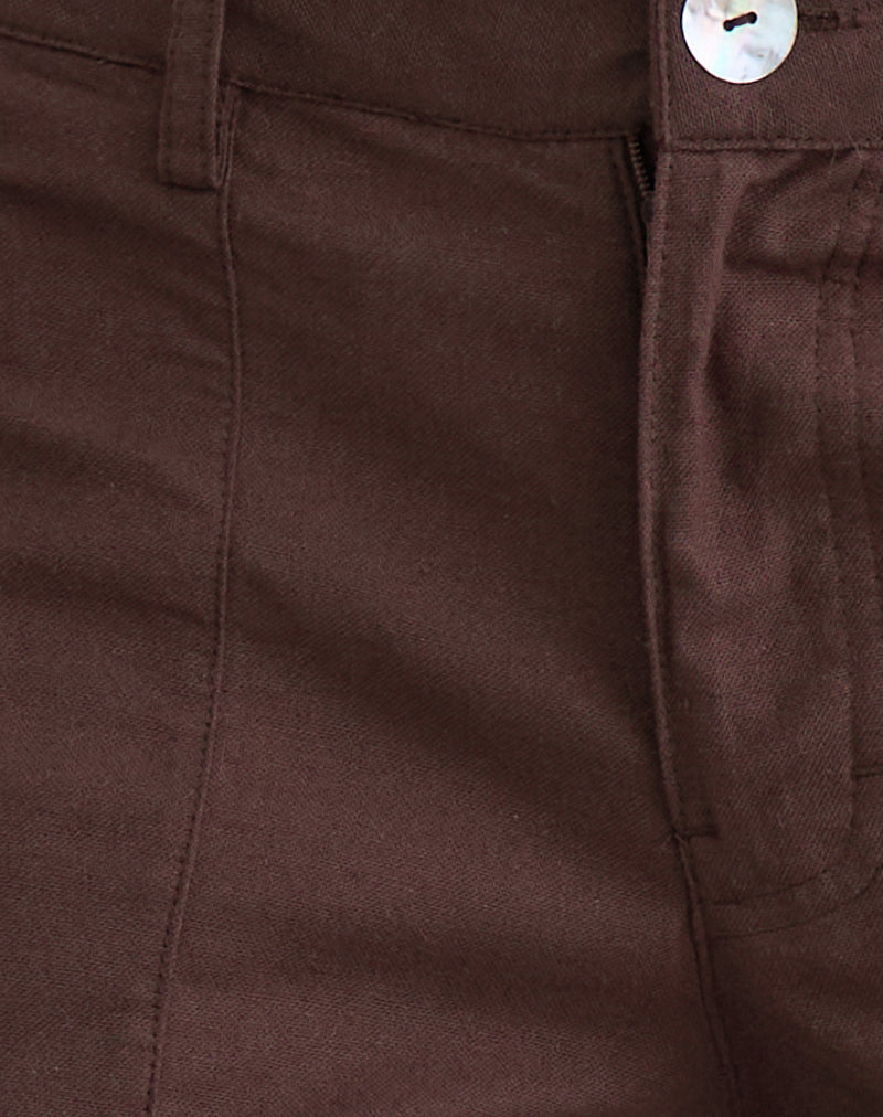 Saucy Trousers in Linen Deep Mahogany
