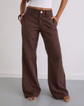 Saucy Trousers in Linen Deep Mahogany
