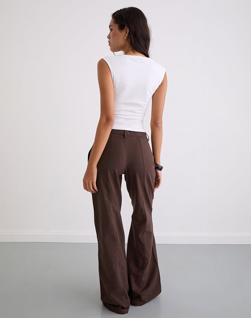 Saucy Trousers in Linen Deep Mahogany