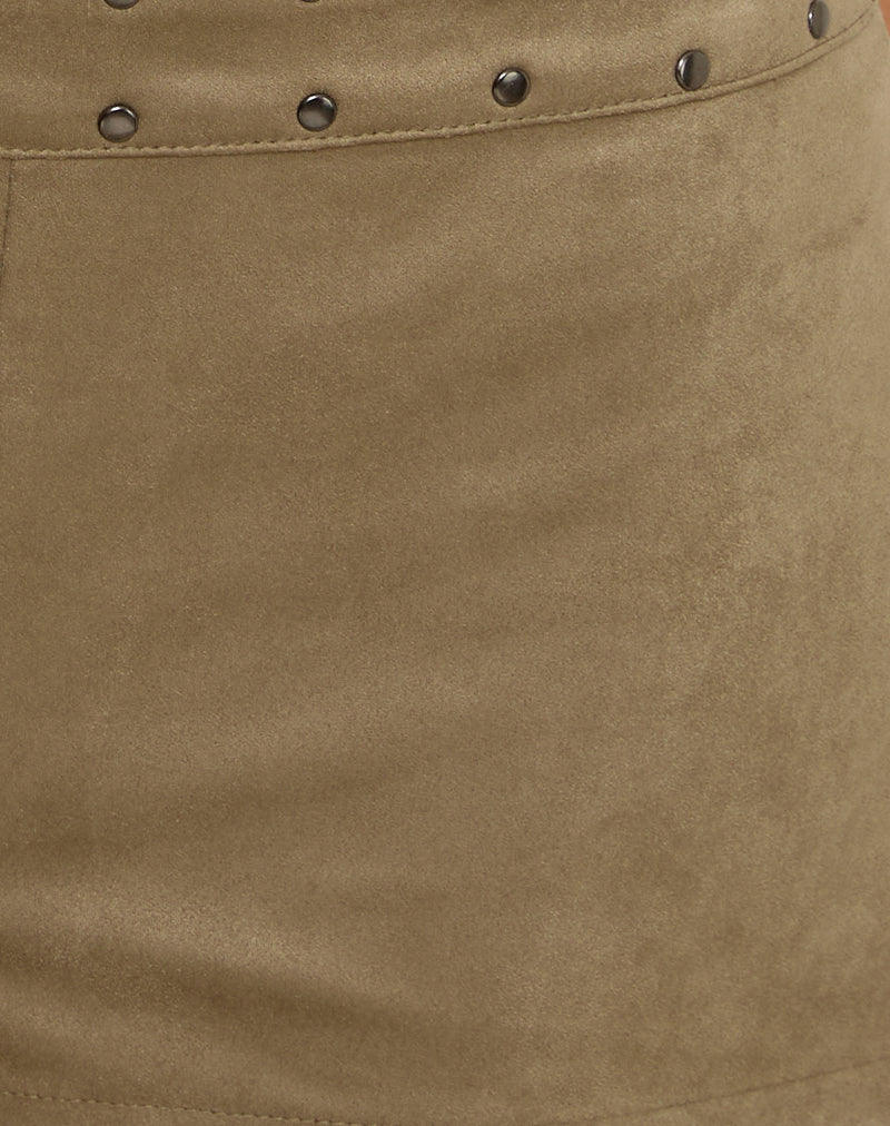 Saumya Hot Pant in Faux Suede Mushroom Grey