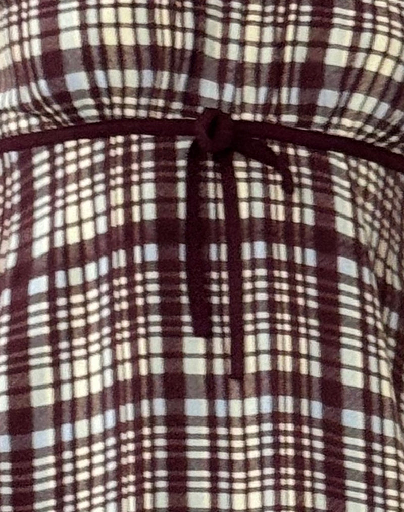 Savio Mini Dress in Multi Check Brown