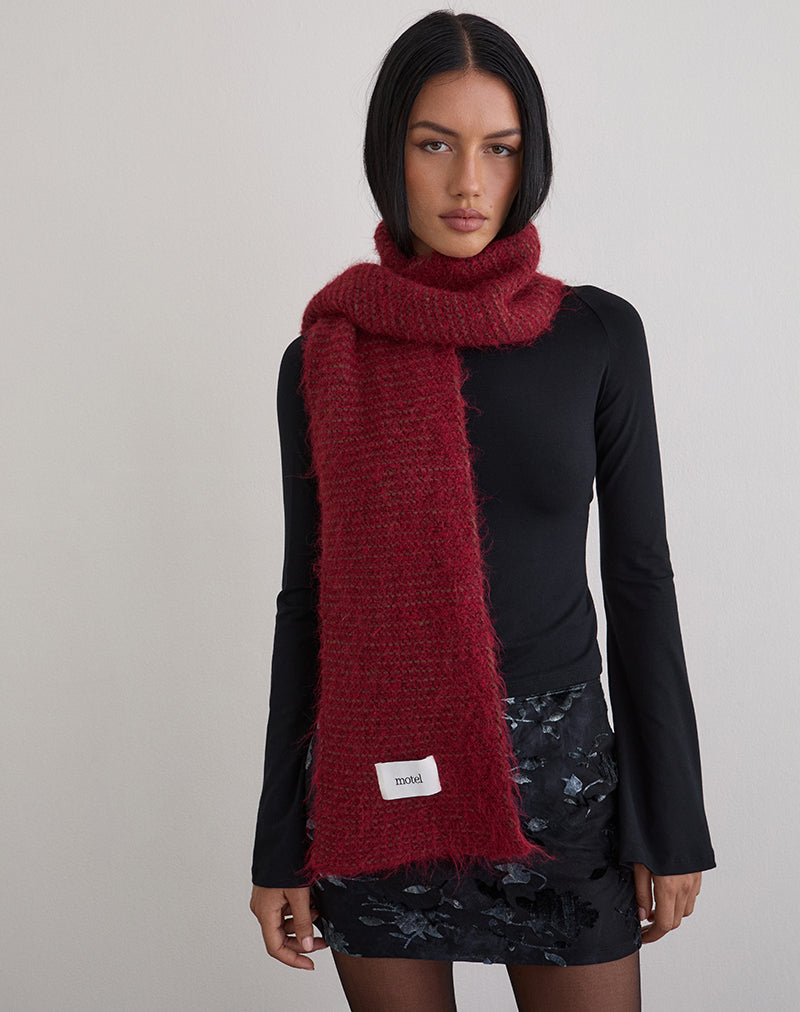 Scarf in Plain Burgundy