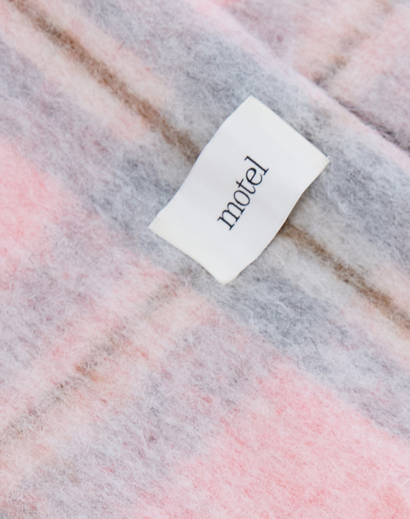 Scarf in Brushed Knit Pink Check