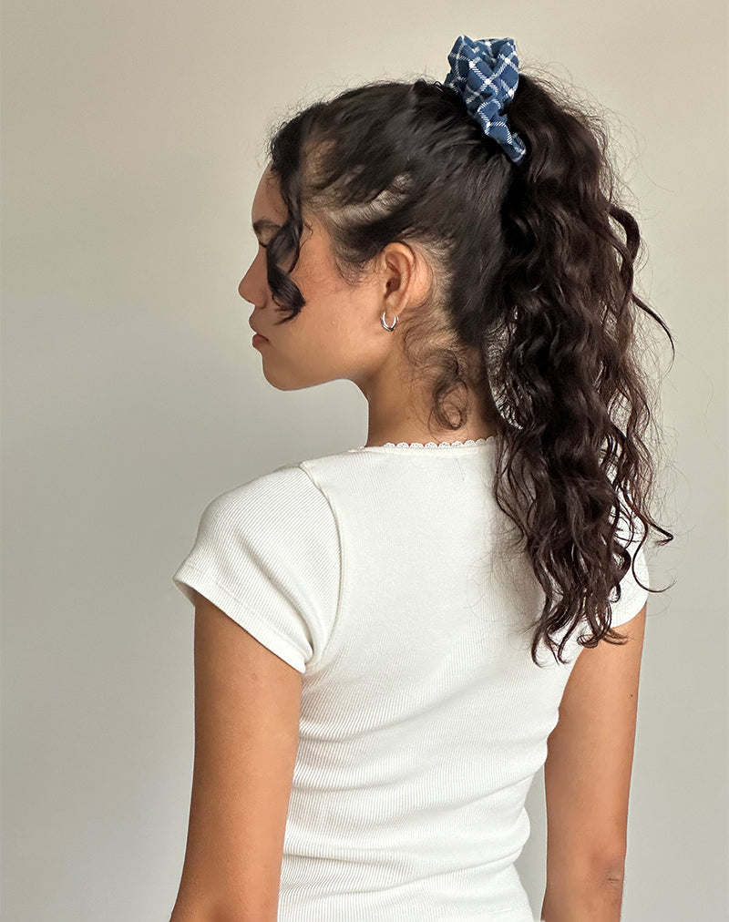 Scrunchie in Navy Tartan