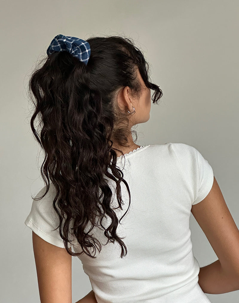 Scrunchie in Navy Tartan