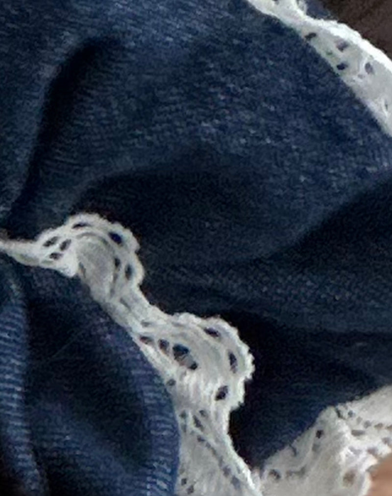 Scrunchie in Denim Chambray with Lace
