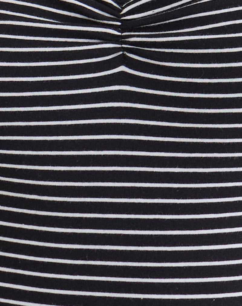 Seiren Top in Stripe Jersey Black and White