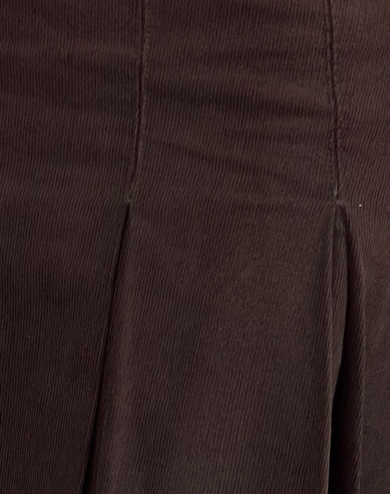 Sejuani Cord Mini Skirt in Bitter Chocolate Brown