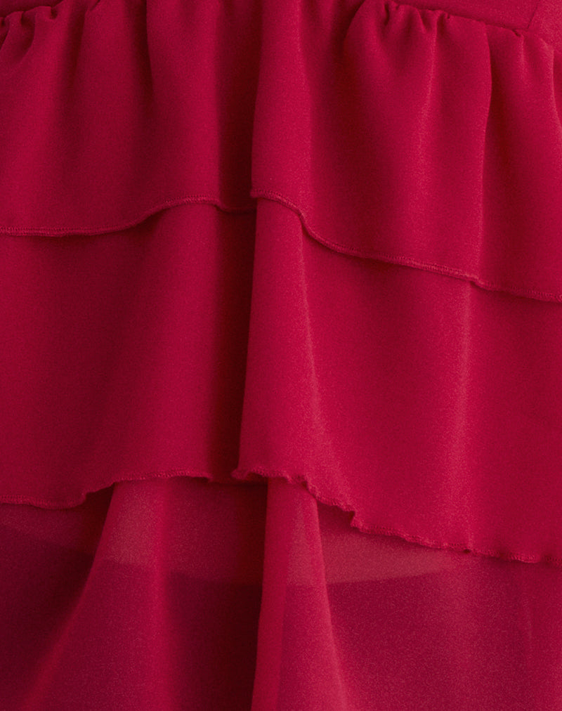 Selvina Frill Cami Top in Red