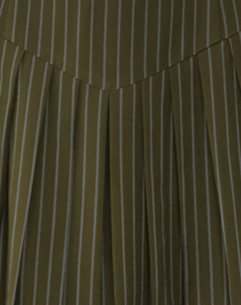 Semasa Mini Dress in Khaki Pinstripe