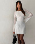 Senna Mini Dress in Lace White
