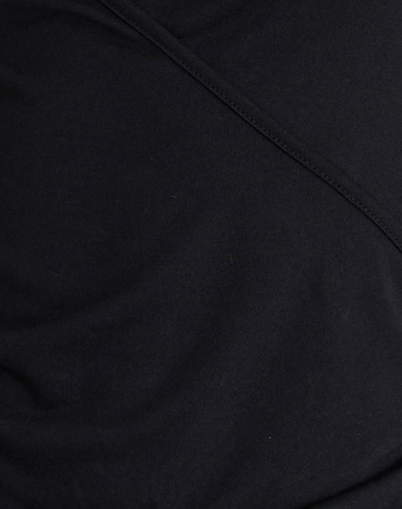 Seren Plunge Wrap Top in Cupro Black