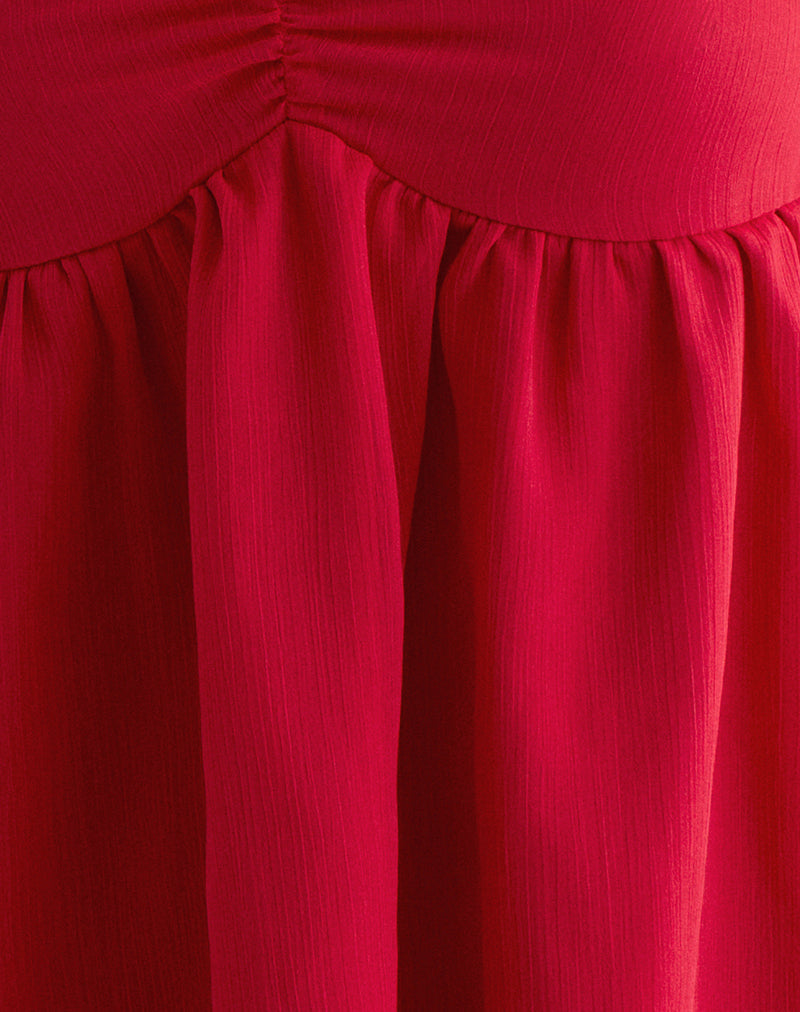 Setsuko Bandeau Longline Top in Red