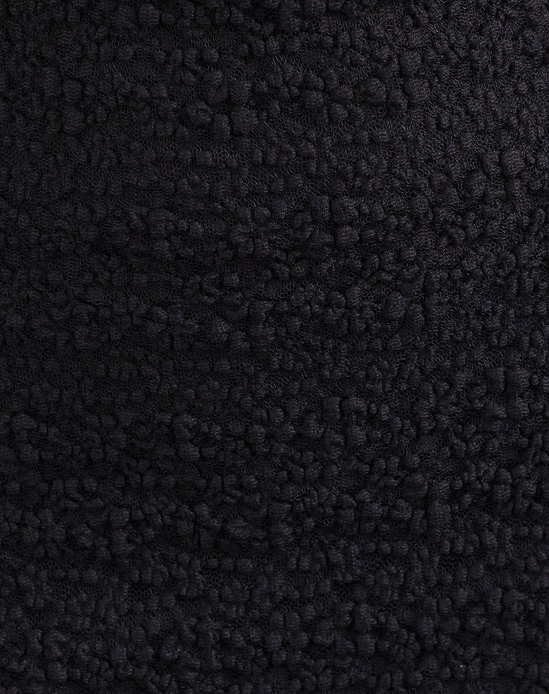 Sevila Long Sleeve Mini Dress in Bubble Black Lace