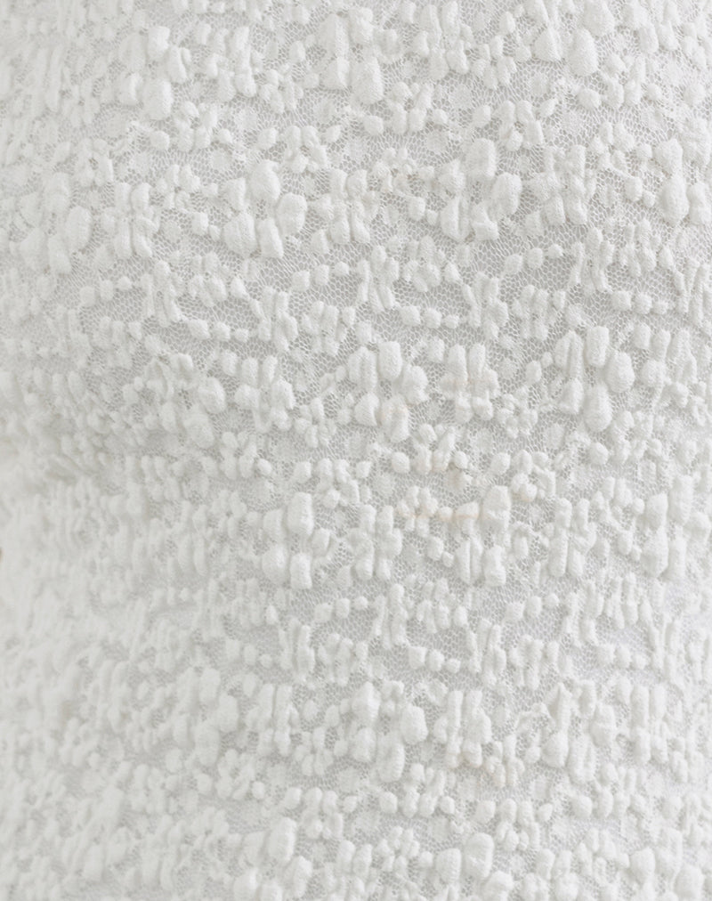 Sevila Long Sleeve Dress in Bubble Lace Ivory