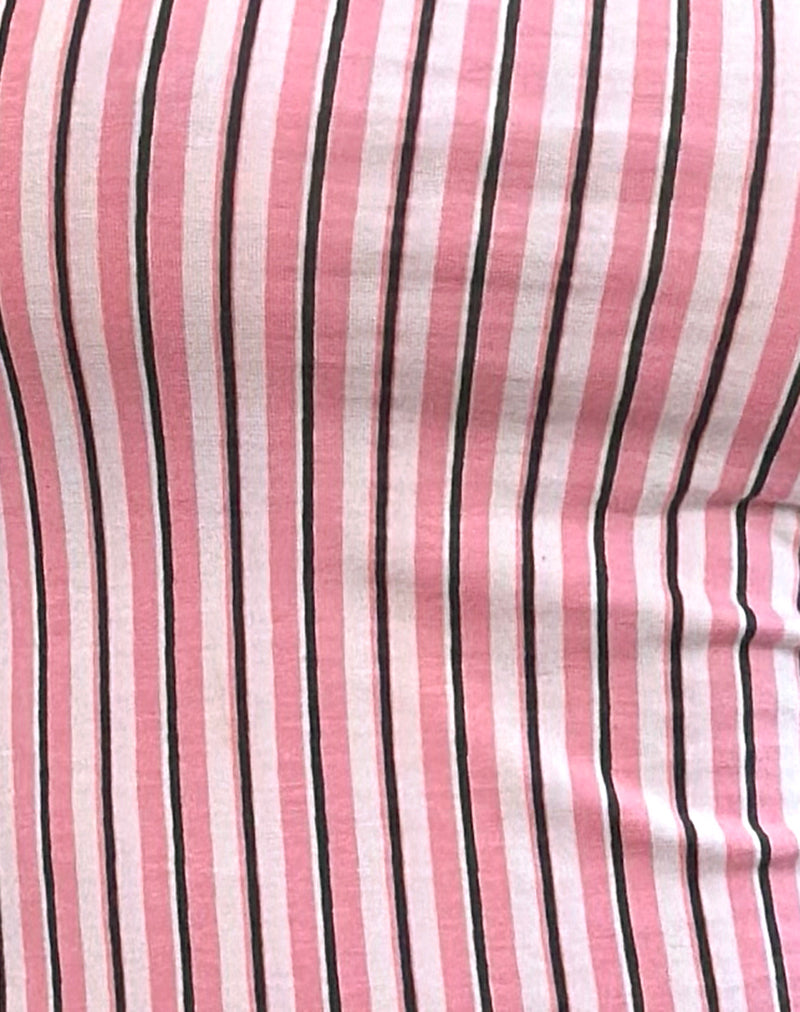 Shaelo Bandeau Top in Pinstripe Pink