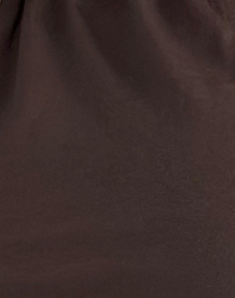 Shalas Halter Top in Jersey Bitter Chocolate