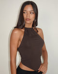 Shalas Halter Top in Jersey Bitter Chocolate