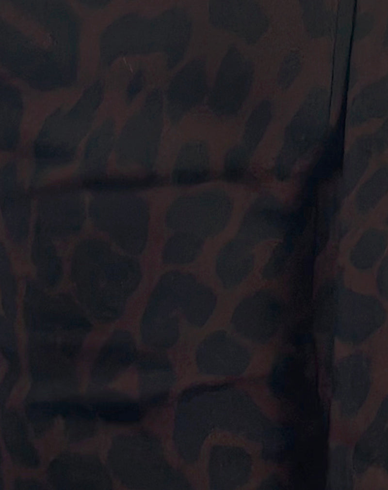 Shaloe Bandeau Top and Scarf in Brown Oversized Jaguar