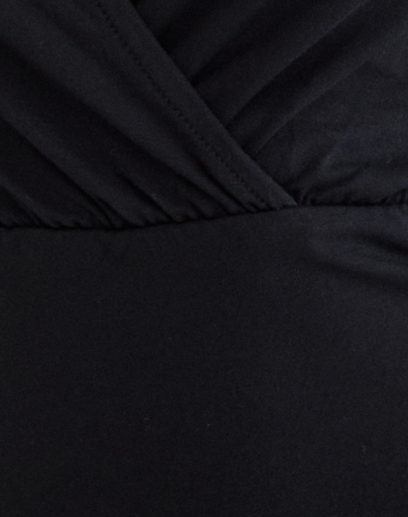 Sheon Long Sleeve Top in Rib Black