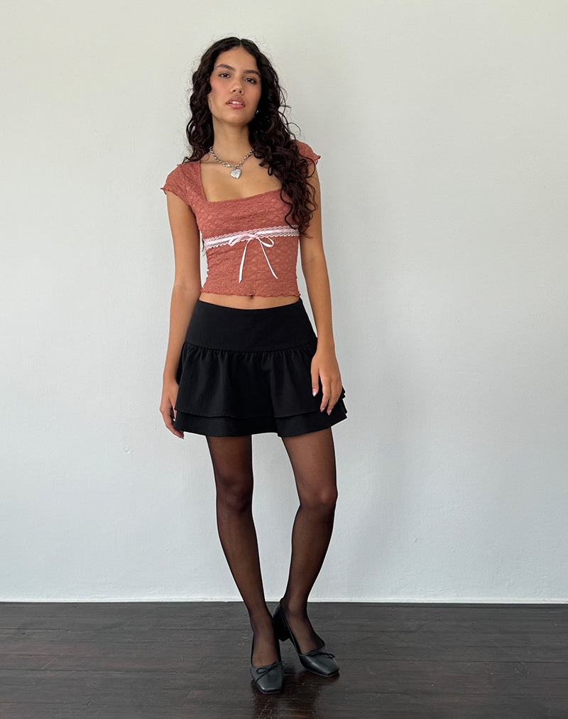 Sherine Lace Top in Withered Rose