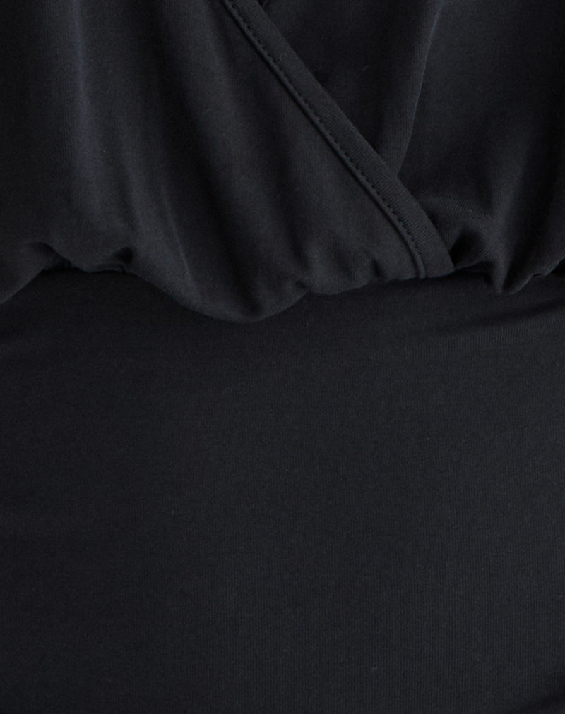 Sherlyn Halter Top in Cupro Black