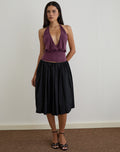 Sherlyn Halter Top in Cupro Deep Purple