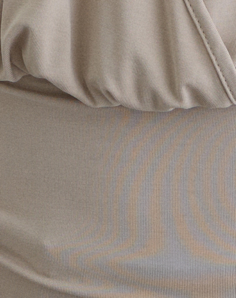 Sherlyn Halter Top in Cupro Oatmilk