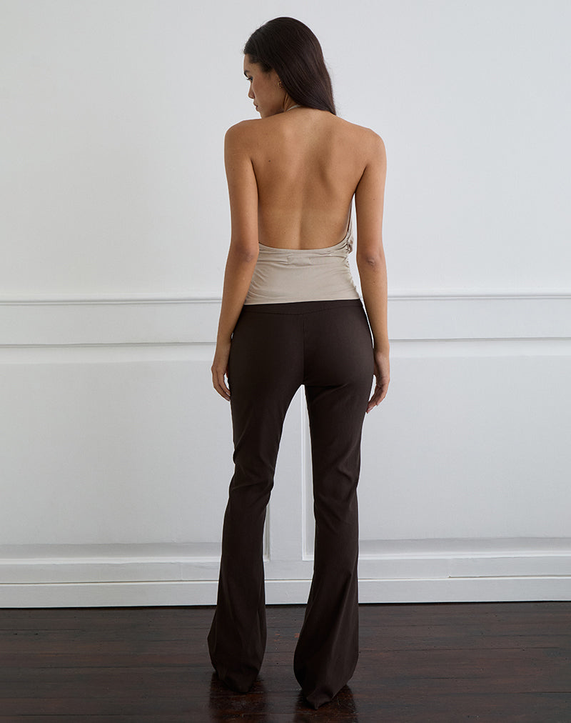 Sherlyn Halter Top in Cupro Oatmilk