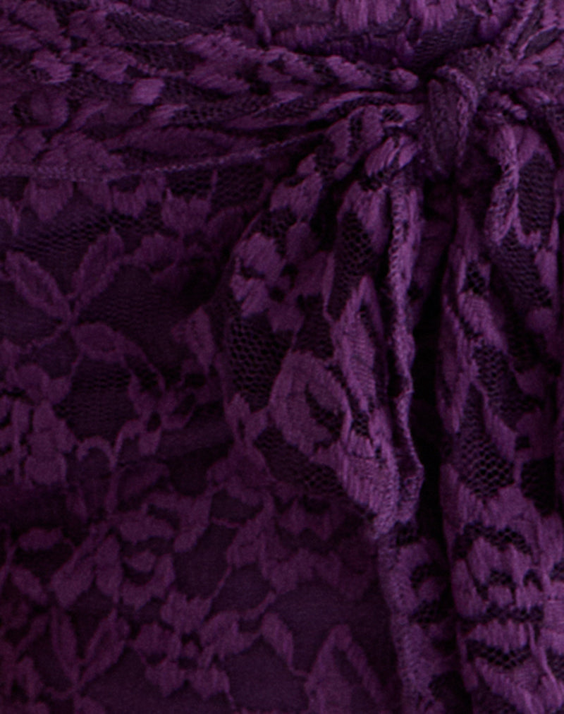 Shoumi Short with Frill in Lace Purple