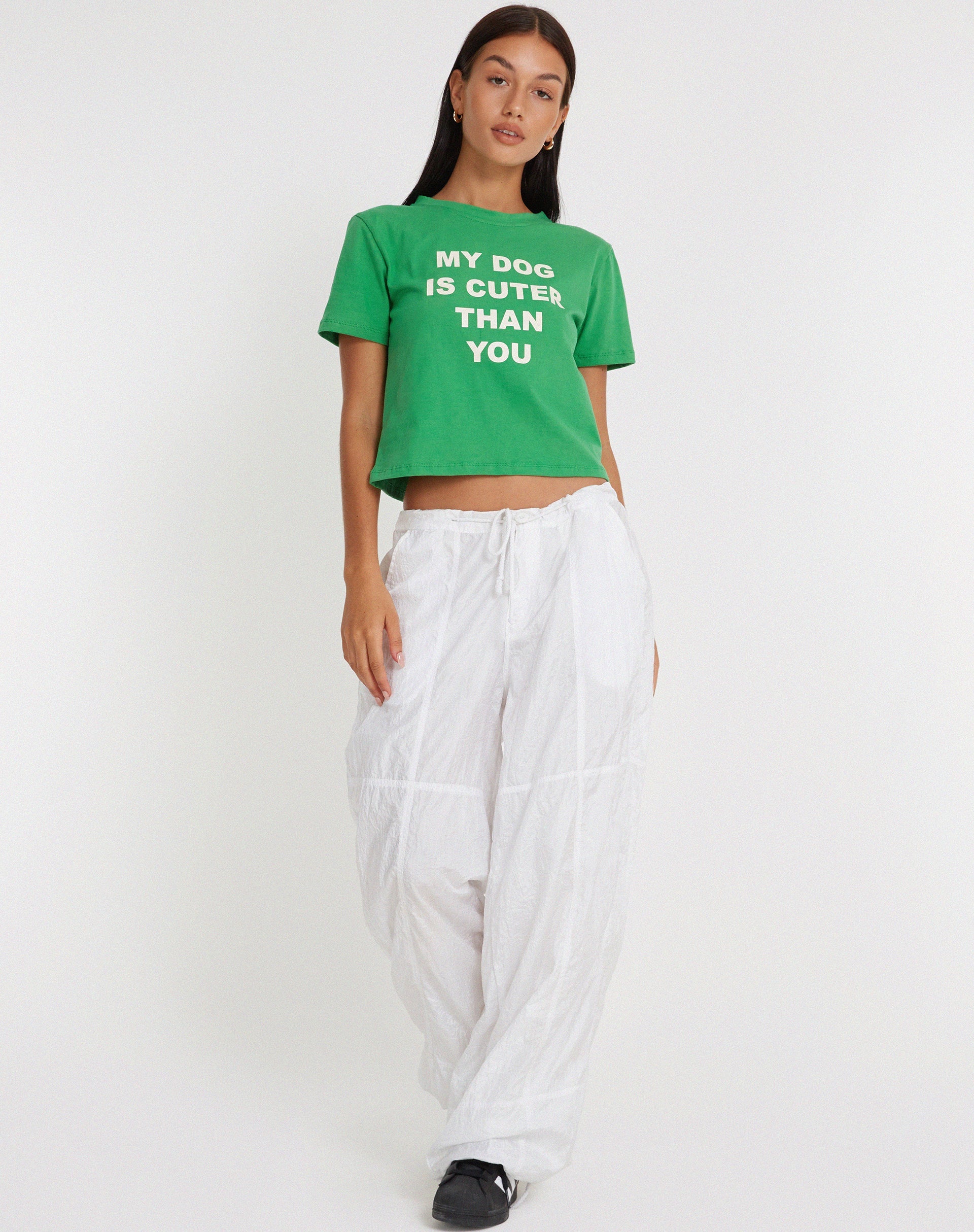 Shrunk Tee in Bush Green My Dog Is Cuter Than Yours