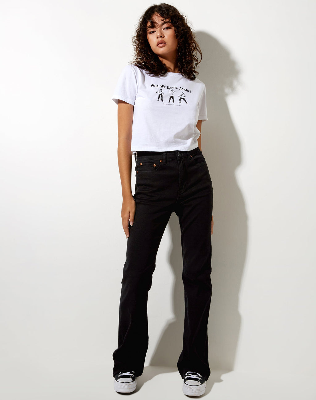 Shrunk Tee in White Will We Dance Again