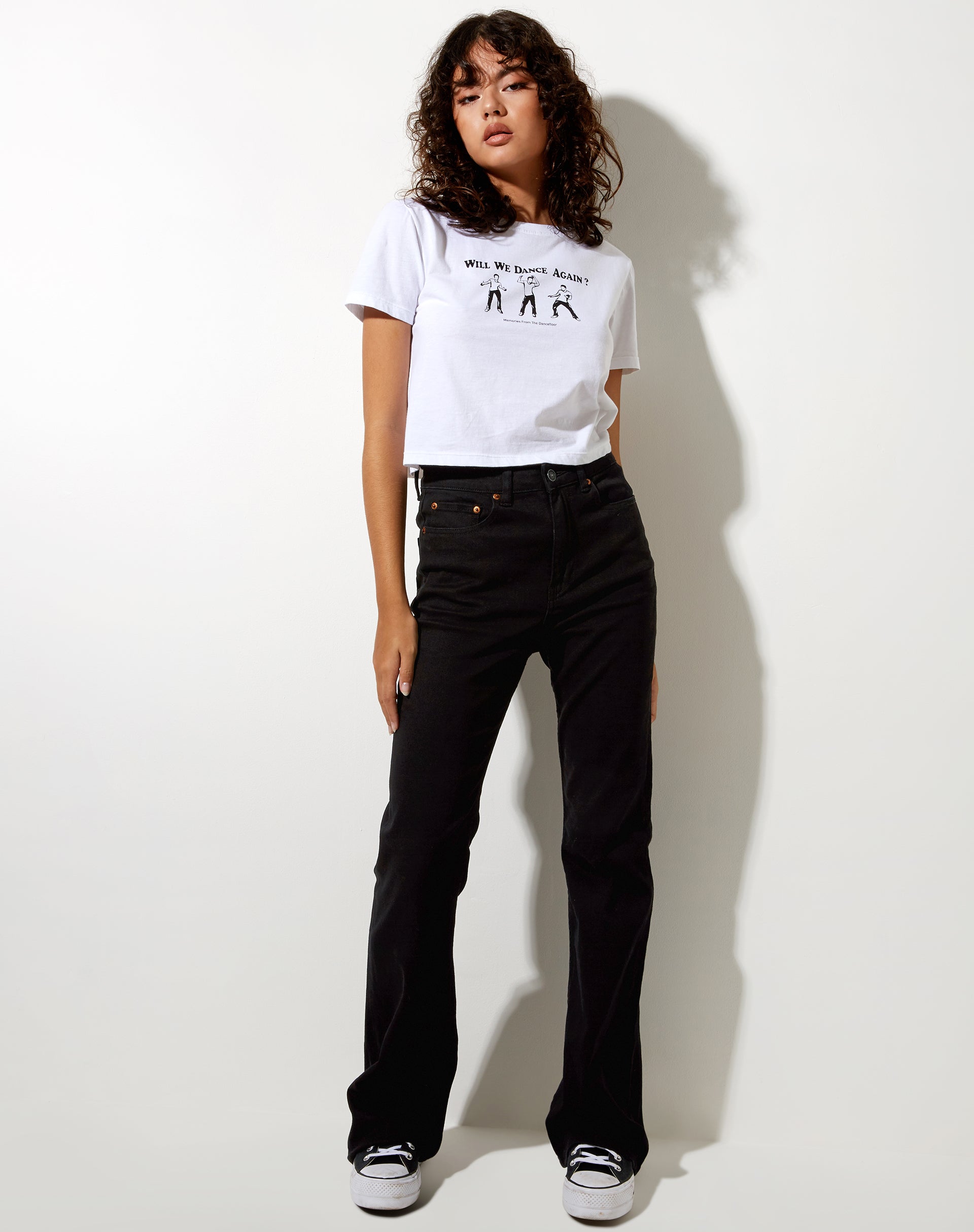 Shrunk Tee in White Will We Dance Again