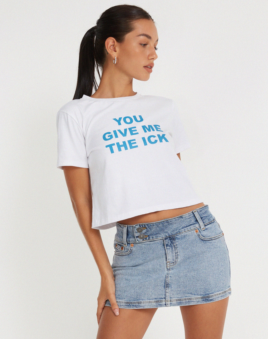 Shrunk Tee in White You Give Me The Ick