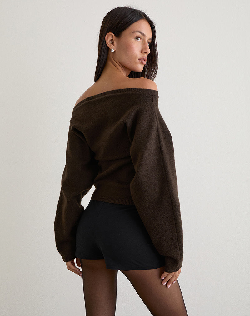 Sikuna Bow Jumper in Brown