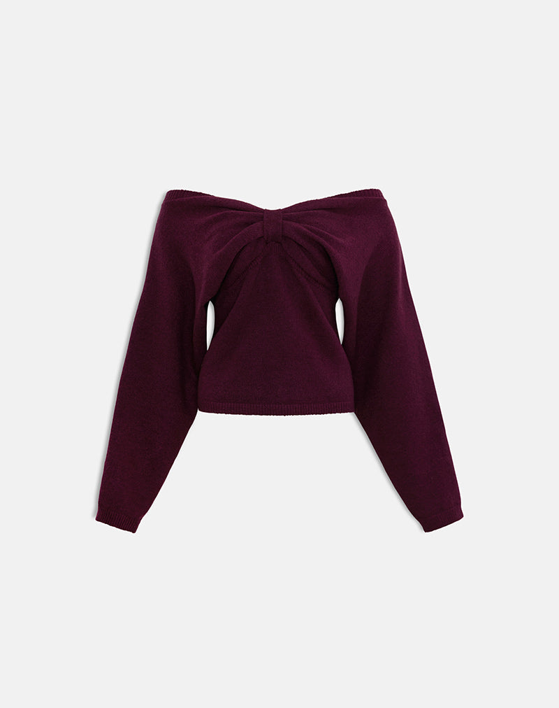 Sikuna Bow Jumper in Deep Purple
