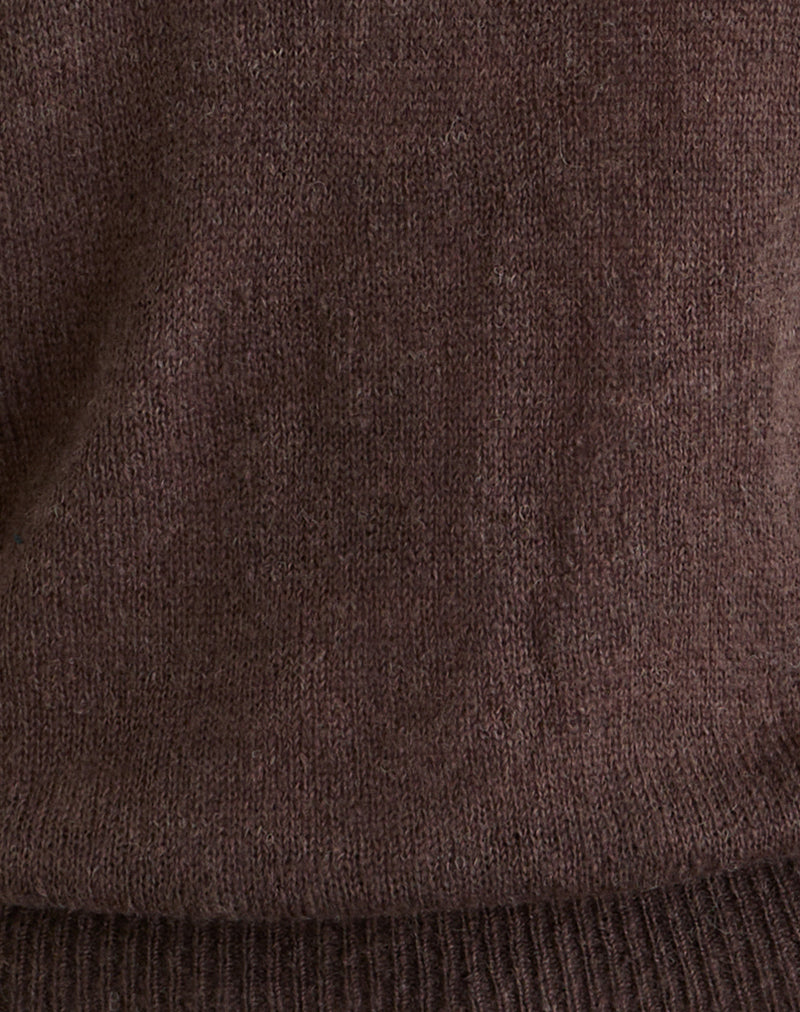 Sinda Scoopback Top in Knit Dark Chocolate