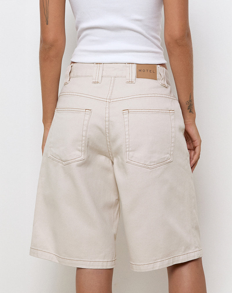 Low Rise Skater Short in Off White