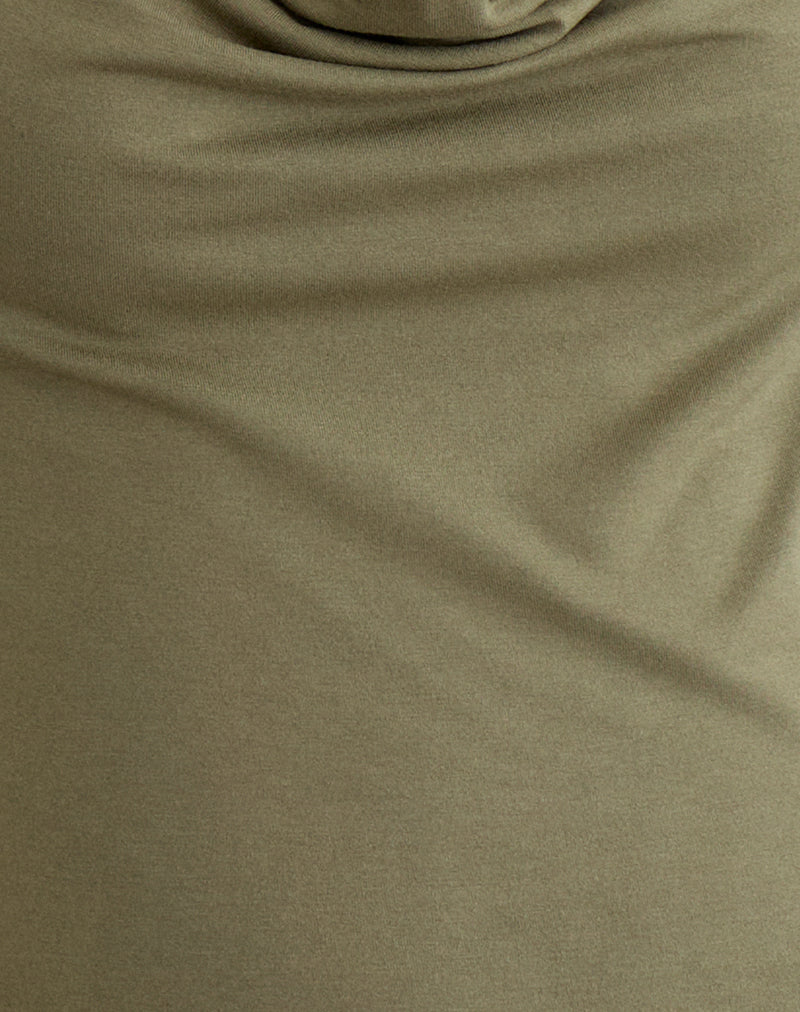 Slater Studded Top in Rayon Jersey Khaki