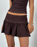 Nefety Studded Skirt in Jersey Bitter Chocolate