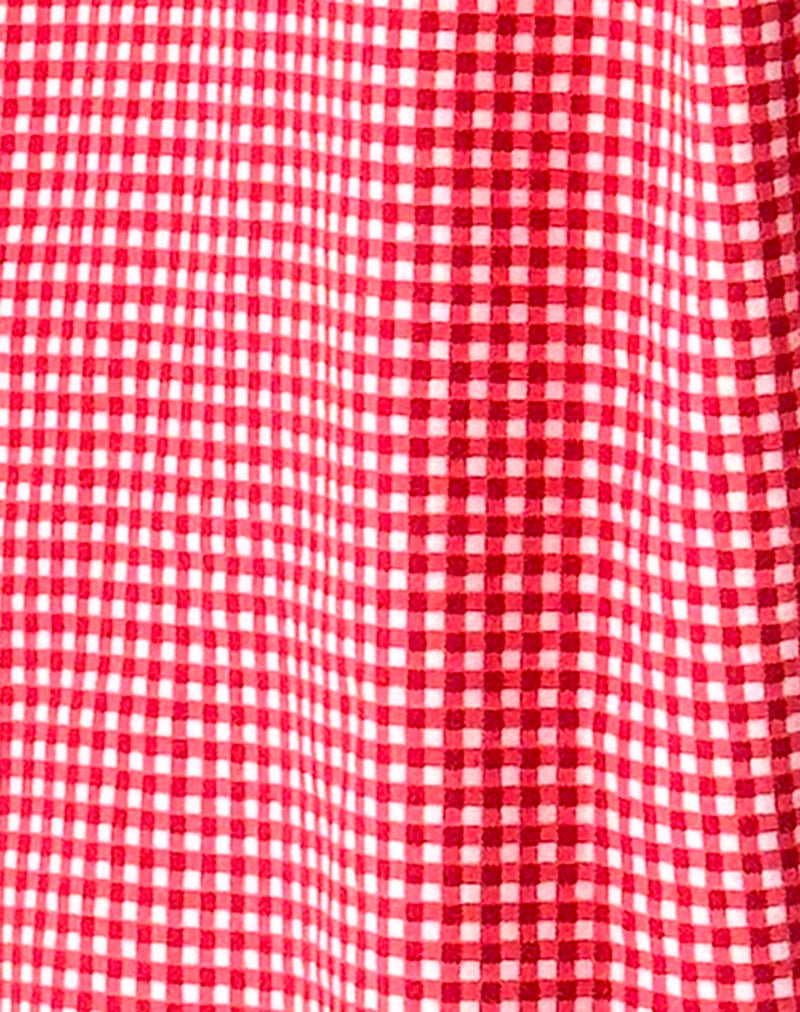 Smith Oversized Shirt in Red Gingham