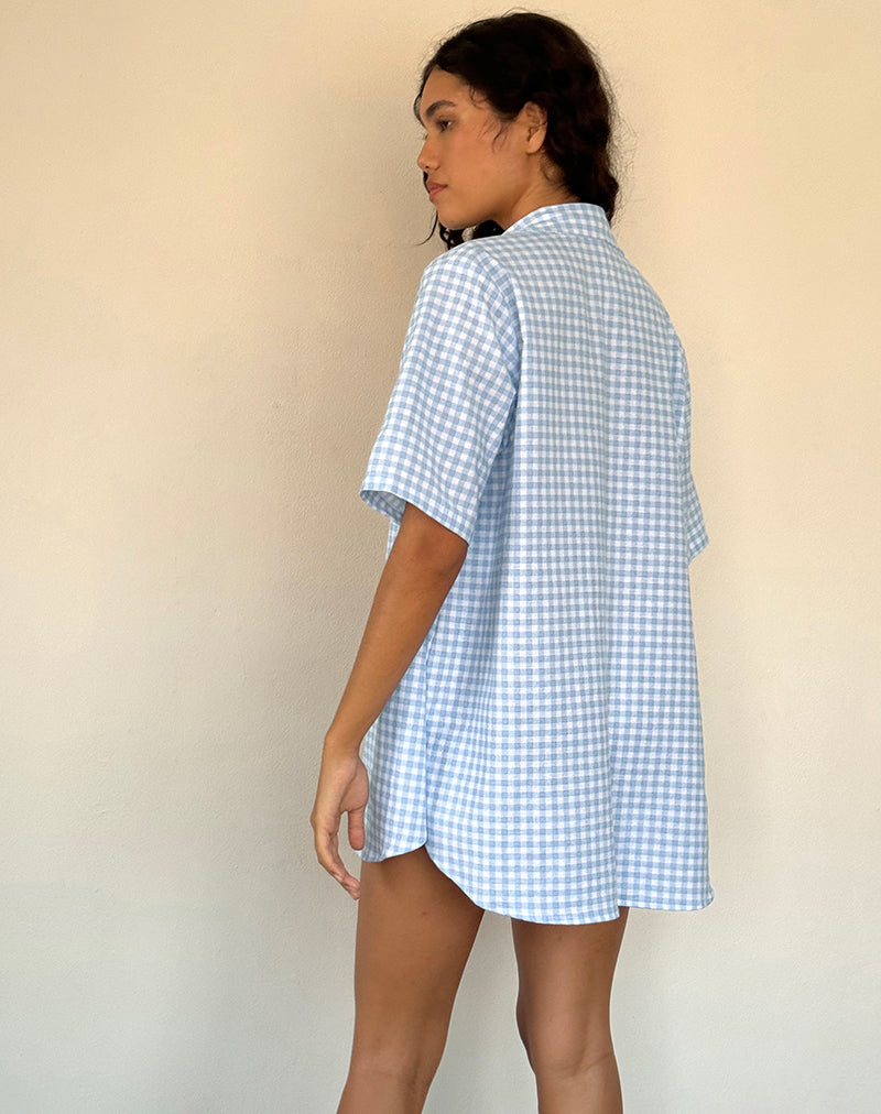 Smith Oversized Shirt in Blue Gingham