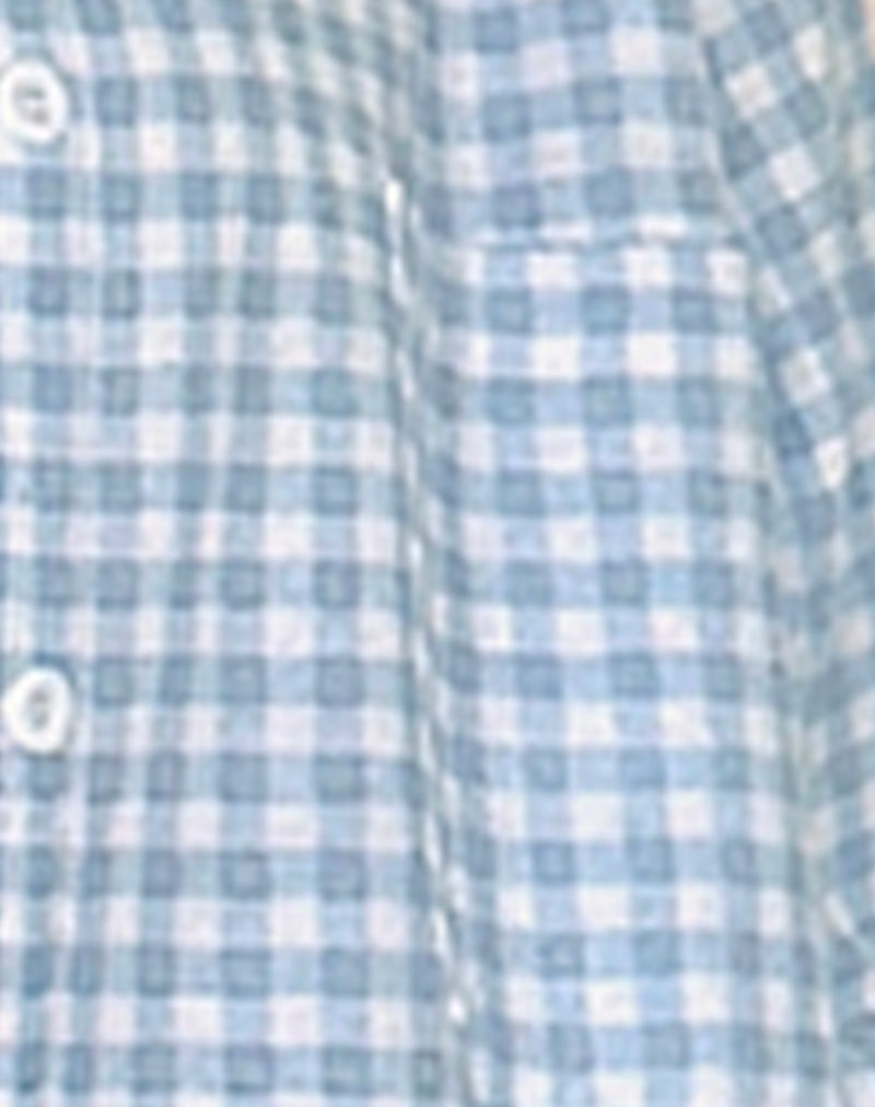 Smith Oversized Shirt in Blue Gingham