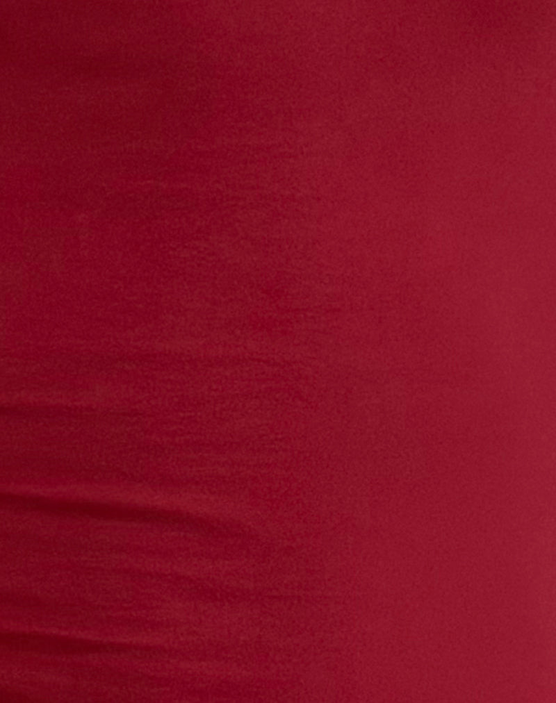 Solani Top in Adrenaline Red with Black Binding