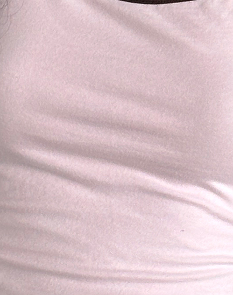 Solani Top in Light Pink with Deep Mahogany Binding