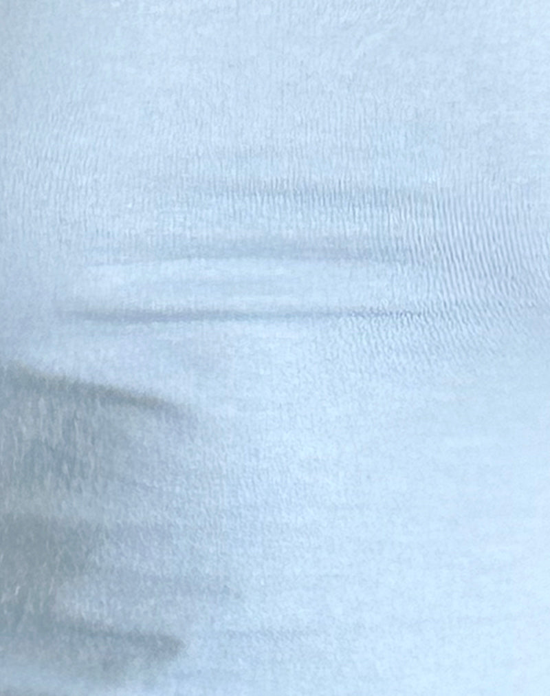 Solani Top in Nantucket Blue with Deep Mahogany Binding