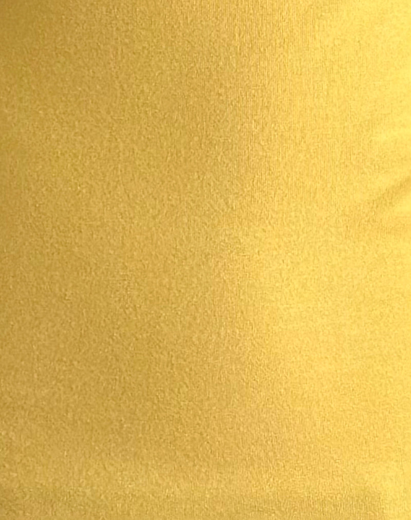 Solani Top in Yellow May with Deep Mahogany Binding